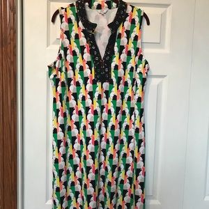 Elephant Print Knee Length Dress